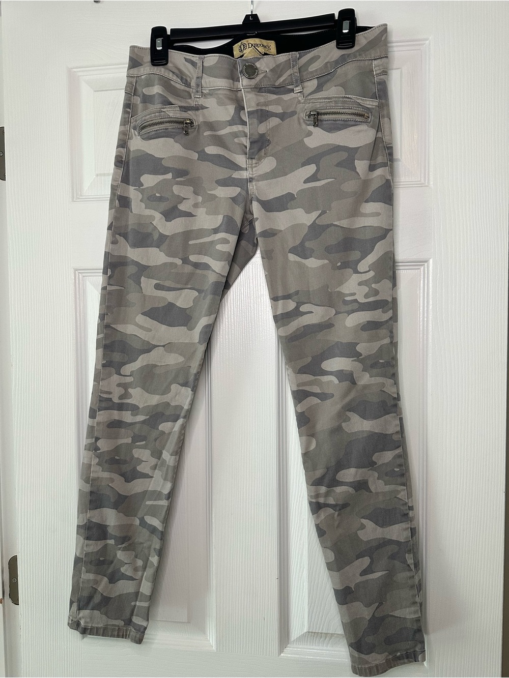 Democracy Ab Technology Gray Camo Skinny Jeans Size 8
